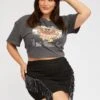 Black Fringe Festival Mini Skirt