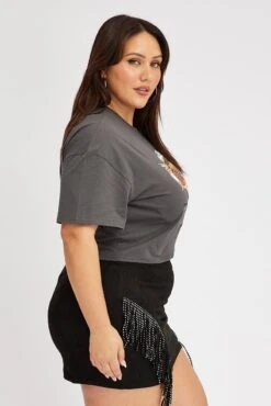 Black Fringe Festival Mini Skirt -You And All Fashion Store css32231 47ab black 4