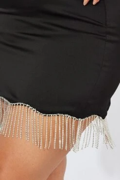 Black Rhinestone Mini Skirt -You And All Fashion Store css32283 33ab black 6