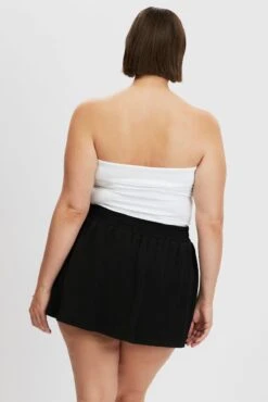 Black Side Stripe Mini Skort Skirt -You And All Fashion Store css32462 84ab black 5