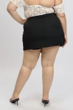 Black Wrapover Mini Skirt Skorts -You And All Fashion Store css32466 35a black 5