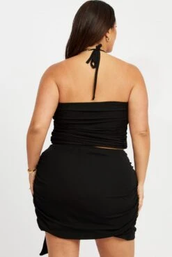 Black Rosette Mini Skirt -You And All Fashion Store css32522 84ab black 5