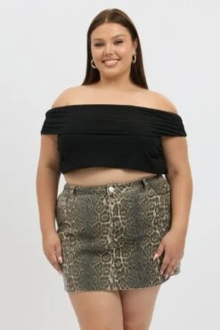 Brown Animal Print Washed Leopard Mini Skirt -You And All Fashion Store css32535a 84a animal pri 3