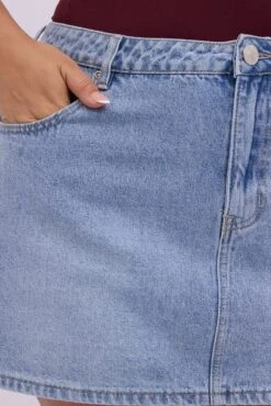 Denim Superfade 5 Pocket Mini Skirt -You And All Fashion Store css32589 84ab mid wash 6