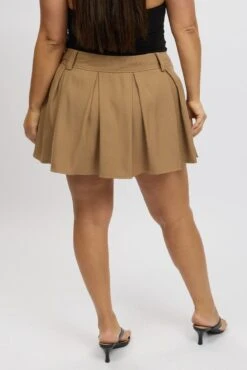 Beige Pleated Mini Tennis Skirt -You And All Fashion Store css3537 10ab beige 5