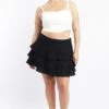 Black Ruffle Mini Skirt