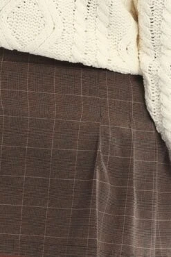 Brown Check Pleated Mini Skirt -You And All Fashion Store css3809 47a check 5