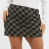 Black Check Mini Bias Skirt