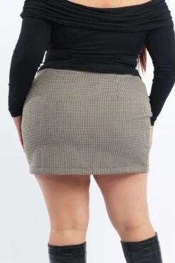 Brown Check Mini Skirt -You And All Fashion Store css3920x 127ab check 4