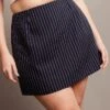 Blue Stripe Pinstripe Mini Skirt