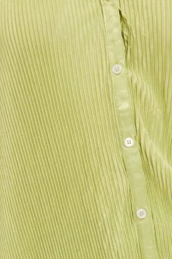 Green Relaxed Shirts Long Sleeve Plisse -You And All Fashion Store cwc1152a 34rb lime 6