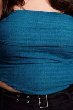 Blue Cami Top Sleeveless Cowl Neck Textured -You And All Fashion Store cwc1152ad 47rb teal 6