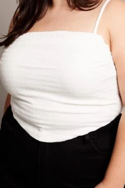 White Cami Top Sleeveless Cowl Neck Textured -You And All Fashion Store cwc1152ae 47r white 6