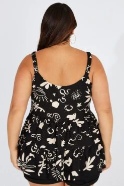 Black Abstract Tiered Top Sleeveless -You And All Fashion Store cwc1156d 47rb abstract 5