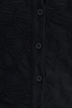 Black Textured Shirt Long Sleeve -You And All Fashion Store cwc1239 35rb black 6