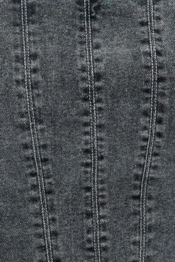 Black Crop Top Sleeveless Corset Denim -You And All Fashion Store cwc1309x 33rb wash black 7