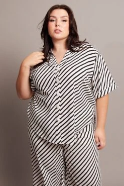 White Stripe Relaxed Shirt Long Sleeve