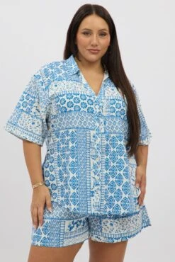 White Boho Relaxed Shirt Short Sleeve Linen Blend 8 White Boho Relaxed Shirt Short Sleeve Linen Blend -You And All Fashion Store cwc1466ajx 47rb boho 3