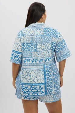 White Boho Relaxed Shirt Short Sleeve Linen Blend 10 White Boho Relaxed Shirt Short Sleeve Linen Blend -You And All Fashion Store cwc1466ajx 47rb boho 5