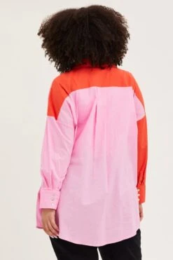 Orange Color Block Shirts -You And All Fashion Store cwc1501a 38r orange 5