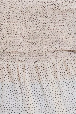 Polka Dot Long Sleeve Shirred Black Spot Top -You And All Fashion Store cwc15331 52l polka dot 6 1