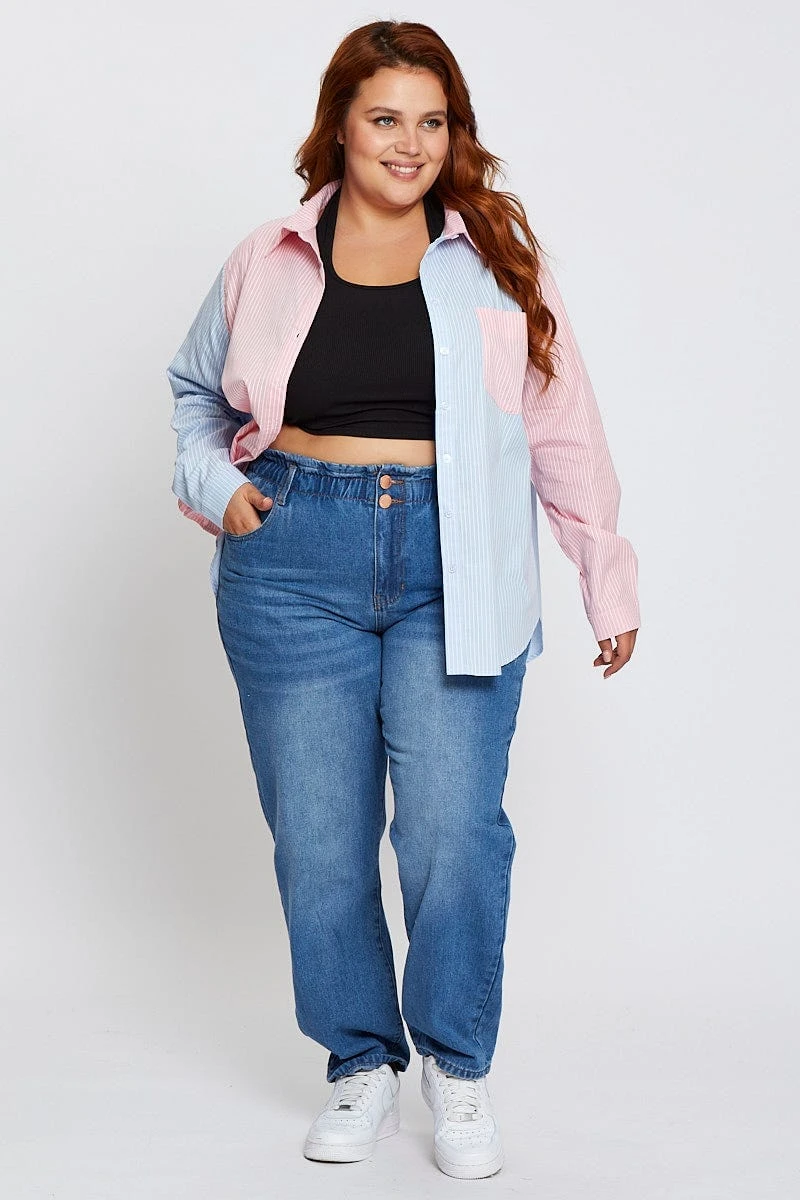 Stripe Shirt Long Sleeve Colourblock 2 Stripe Shirt Long Sleeve Colourblock - Image 2