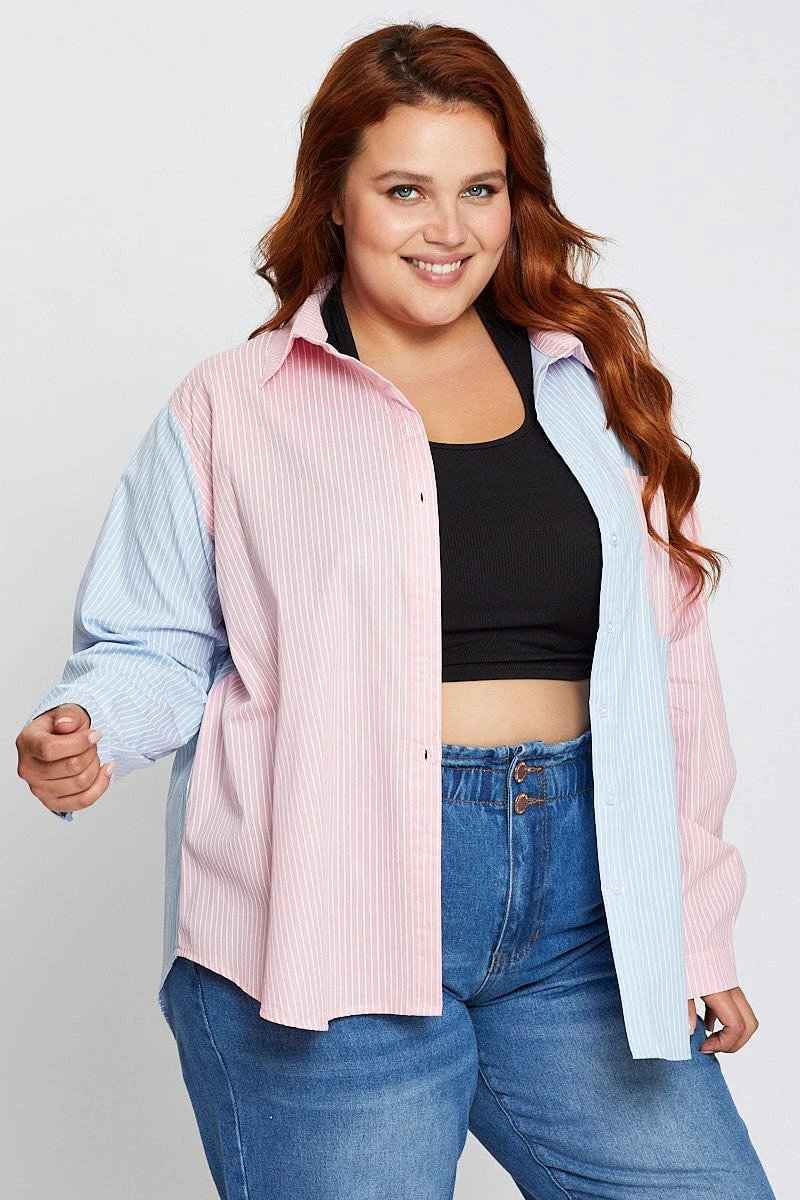 Stripe Shirt Long Sleeve Colourblock 3 Stripe Shirt Long Sleeve Colourblock - Image 3