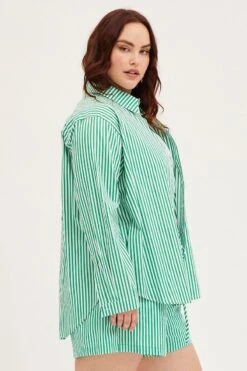 Stripe Long Sleeve Shirts -You And All Fashion Store cwc2110dx 34rb stripe 4 1
