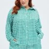 Green Geo Relaxed Shirt Long Sleeve