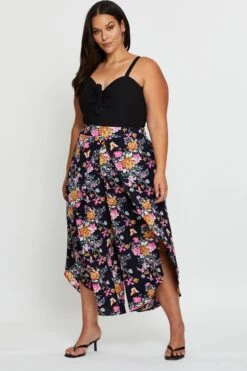 Black Tie Front Bodysuit Sleeveless -You And All Fashion Store cwc25004 81lb black 3 1