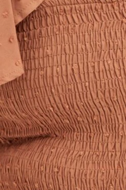 Brown Crop Top Short Sleeve Frill -You And All Fashion Store cwc25097 35lb brown 6 1 1 1