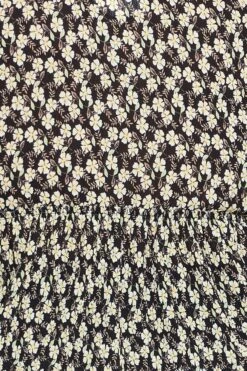 Floral Print Peplum Top Short Sleeve Plisse -You And All Fashion Store cwc25557 36l floral prt 6 1