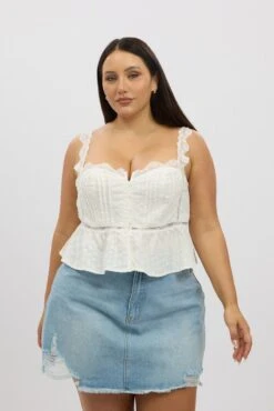 White Crop Top Sleeveless Side Tie -You And All Fashion Store cwc3411 121r white 3