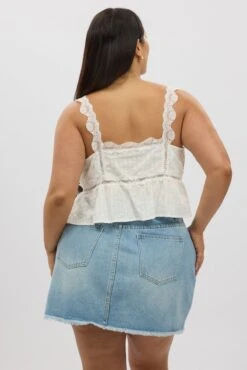 White Crop Top Sleeveless Side Tie -You And All Fashion Store cwc3411 121r white 5