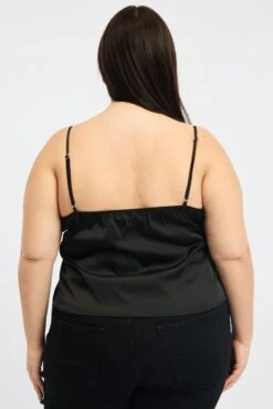 Black Satin Cami Top -You And All Fashion Store cwc3728 123rb black 4