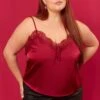 Red Satin Cami Top