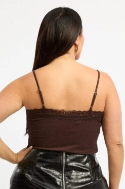 Brown Lace Cami Top Textured 8 Brown Lace Cami Top Textured -You And All Fashion Store cwc3729 129r brown 4