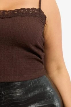 Brown Lace Cami Top Textured 9 Brown Lace Cami Top Textured -You And All Fashion Store cwc3729 129r brown 5
