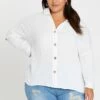 White Long Sleeve Cotton Crush Shirt