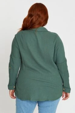 Green Long Sleeve Hunter Green Cotton Crush Shirt -You And All Fashion Store cwc6783a 33lb hunter 5