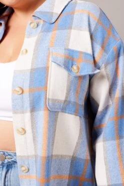 Blue Check Relaxed Shirt Long Sleeve -You And All Fashion Store cwc8248d 84rb check 6