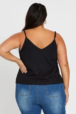 Black Sleeveless Button Cami -You And All Fashion Store cwcc5593 46lb black 5