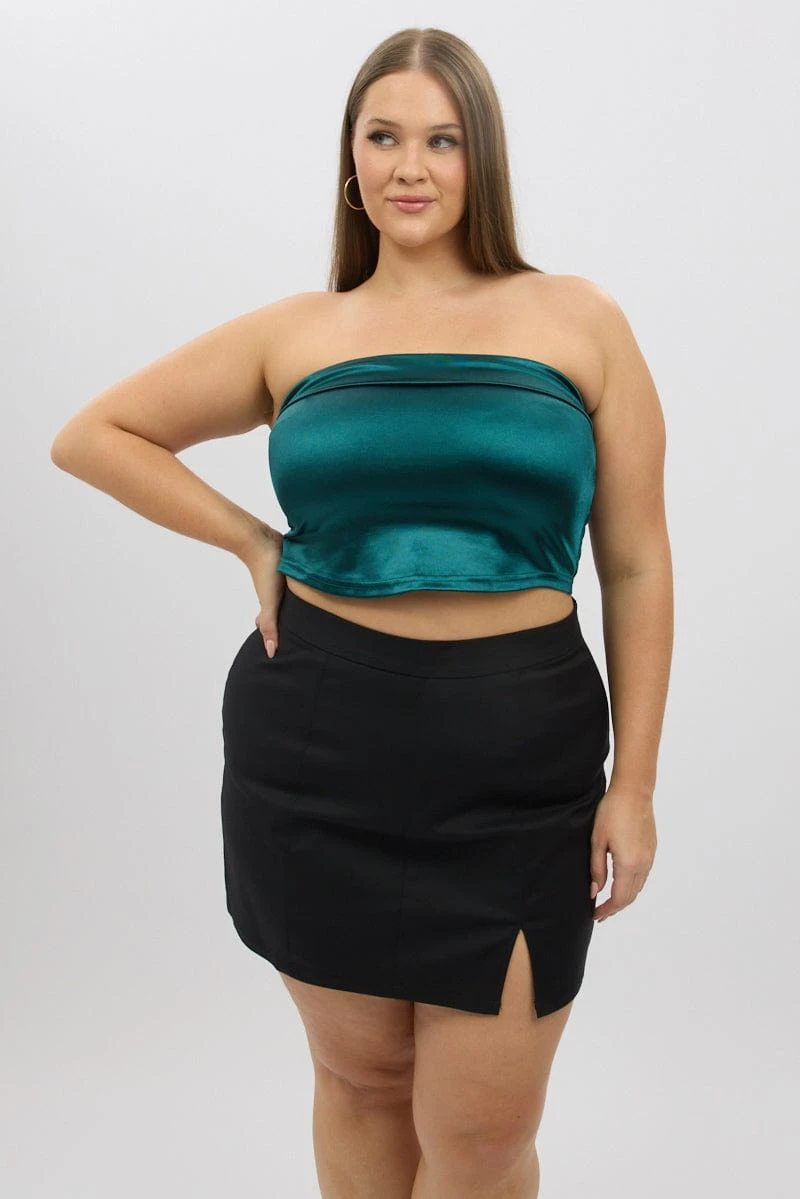 Green Crop Tube Top Strapless 3 Green Crop Tube Top Strapless - Image 3