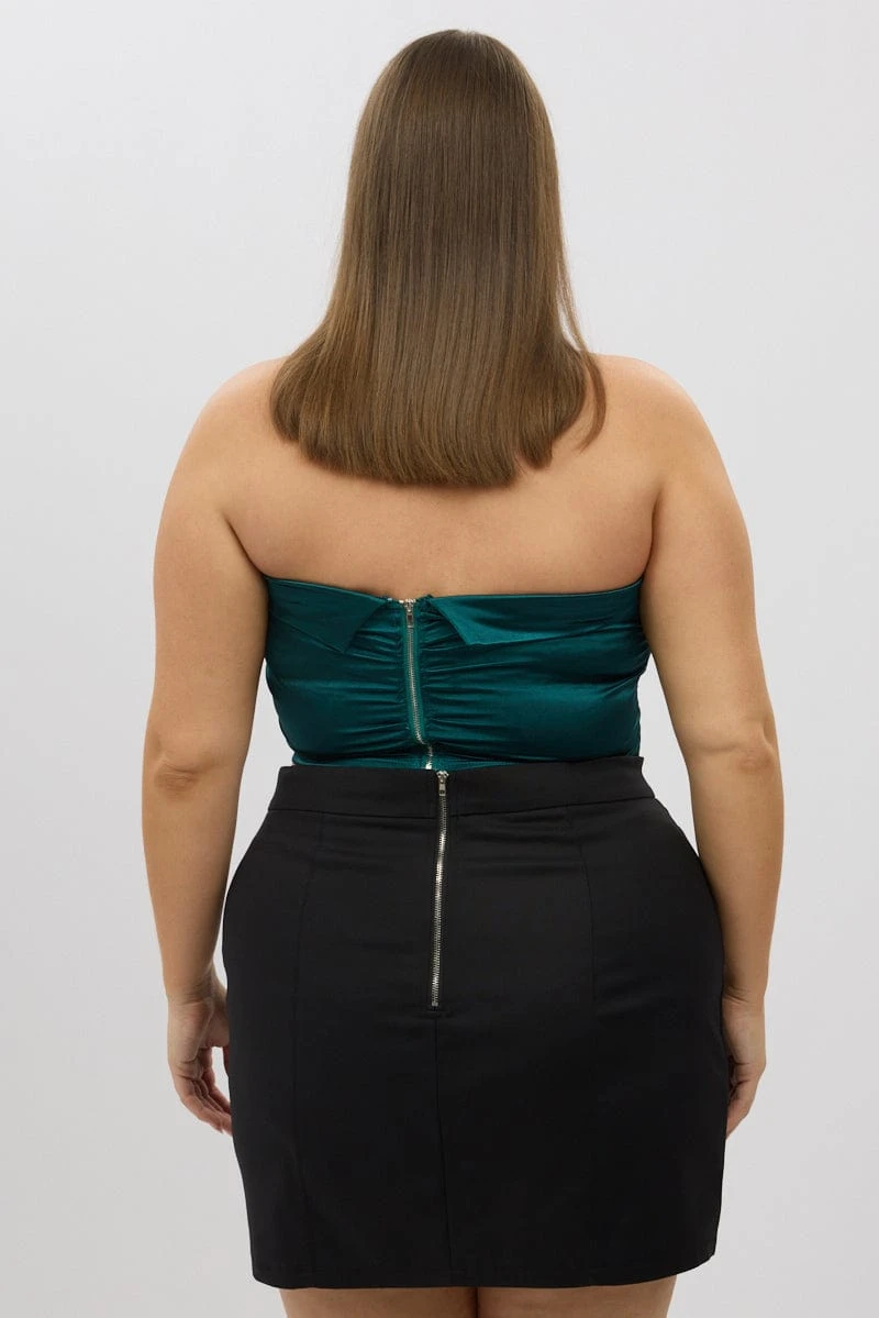 Green Crop Tube Top Strapless 5 Green Crop Tube Top Strapless - Image 5