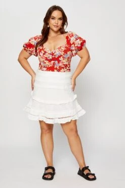 Floral Print Ruched Bodysuit Short Sleeve 8 Floral Print Ruched Bodysuit Short Sleeve -You And All Fashion Store cwd25481a 81l floral prt 3