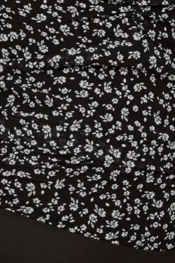 Ditsy Print Ruched Bodysuit Short Sleeve -You And All Fashion Store cwd25481c 81lb disty prt 6