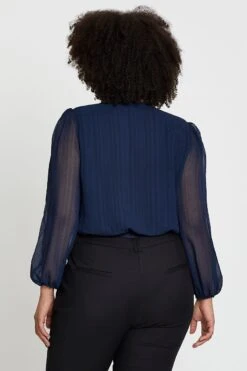 Blue Marl Long Sleeve V-neck Bodysuit 10 Blue Marl Long Sleeve V-neck Bodysuit -You And All Fashion Store cwd25797 34lb navy marl 5