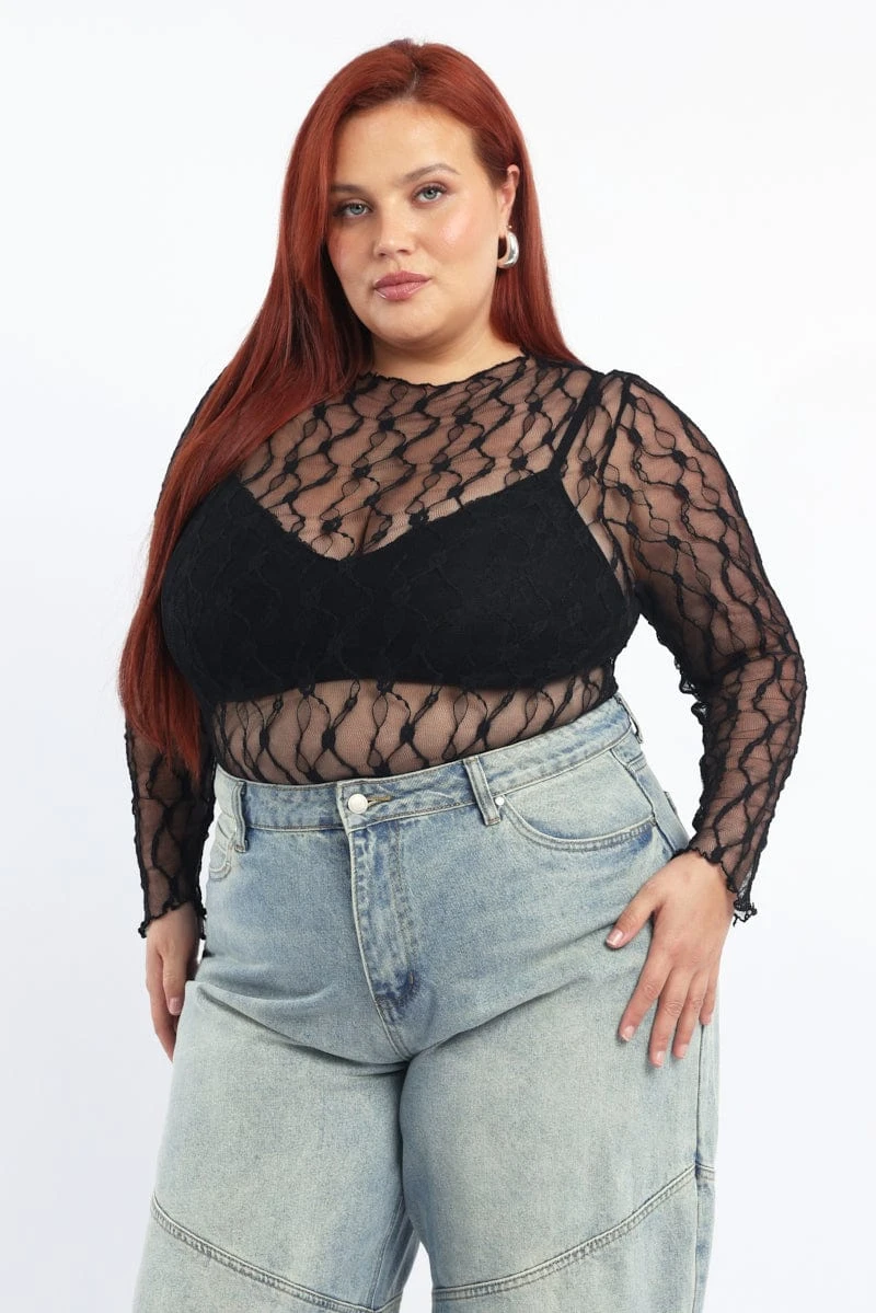 Black Bodysuit Long Sleeve Lace 1 Black Bodysuit Long Sleeve Lace