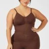 Brown Seamless Backless Sculpting Bodysuit