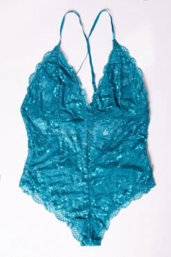 Blue Lace One Piece Bodysuit Lingerie
